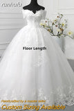 Novias Off Shoulder Plus Size Vestido De Noiva 2023 Wedding Dress Long Train or Floor Appliqes Pearls Bridal Tulle Mariage