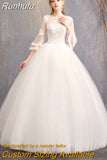 Wedding Dresses 2023 New Cheap Wedding Dress Full Flare Sleeve Lace Embroidery Princess Vestido De Noiva F