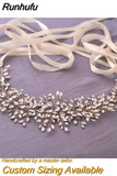SH237-G Golden Bridal Belt with Rhinestone Fashion Bead Belt Thin Sash Belt Western Belts Wedding Applique Sash Belt