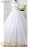 The Shoulder Wedding Dress 2023 light Appliques Pearls Lace Fashion Wholesale Cheap Simple Bride Dress Vestidos De Novia