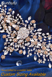 HP456 Trendy Bridal Headband Wedding Hair Accessories Alloy Flower Forehead Wedding Crown for Pageant Brides Headdress