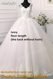 Novias Fashion Simple White Ivory Wedding Dresses Plus Size Diamond sequin Beading Lace Edge Train Dresses For Brides Gowns