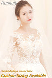 Wedding Dress 2023 New Full Sleeve Classic Embroidery Lace Up Ball Gown Princess Wedding Dresses Robe De Mariee