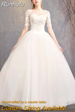 Dress 2023 New Cheap Half Cap Sleeve Princess Illusion Wedding Dresses Can Custom Made Vestido De Noiva