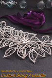 SH256-S Bridal Belt Rhinestone Wedding Dress Belt Crystal Bridal Waistband Handmade Woman Party Sash with Ribbon