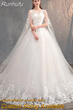 Chinese Wedding Dress With Long Cap Lace Wedding Gown With Long Train Embroidery Princess Plus Szie Bridal Dress