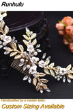 Alloy Rhinestone Headband Wedding Head Piece Flower Bridal Hair Accessories Hair Comb Silver Hair Clips Headwear HP301