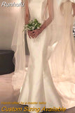 Wedding Dresses For Women 2023 Bride Gown Satin Vestidos De Novia Simple Suknia Ślubna Trouwjurk Brautkleid Gelinlik