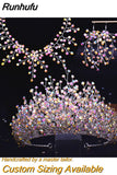 HP193P-C Trendy Bridal Hair Hoop Colorful Rhinestone Wedding Crown Handmade Bride Tiara Hair Accessories Woman Headband