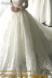 Gorgesous Long Sleeves Ball Gown Lace Wedding Dresses Luxury Summer Dress 2023 Bridal Gown vestido De Noiva robe de mariee