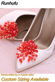 HX39 2pcs Rhinestones High Heel Buckle Decoration Women Bride Shoes Clips Charm Wedding Shoes Buckle Shoe Crystal Clip
