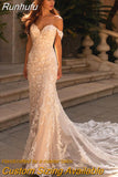 Luxury Mermaid Backless Wedding Gowns for Bride Sweetheart Off Shoulder Sleeve Bride Wedding Dresses Court Train 2023