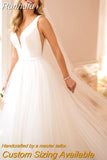 Wedding Dresses For Women 2023 Bride Gown White Tulle A Line Vestidos De Novia Sexy V Neck Suknia Ślubna Robe Mariage