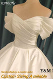 Robe De Mariage Lustrous Satin Ball Gown Wedding Dresses Vestido De Noivas Plus Size Bridal Custom Wedding Gowns