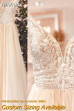 Spaghetti Straps Champagne Boho Wedding Dress For Women 2023 Vestido Civil Bridal Church Wedding Gowns suknie slubne