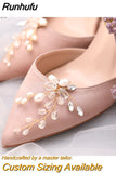 2pcs/lot Removable Bride High Heel Clip Rhinestone Wedding Shoes Buckle Women Decoration Pearls Floral Bead Shoe Clips