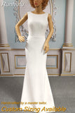 Elasticity Soft Satin Beach Wedding Dresses For Women 2023 Bride Gown V Back Bohemian Mermaid Vestidos De Novia Elegant