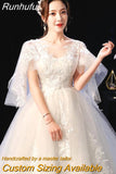 Dress 2023 The Elelgnat Court Train Batwing Sleeve Wedding Dresses Plus Size Lace Wedding Gowns