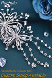 HP499 Crystal Flower Bridal Comb Rhinestone Wedding Hair Accessories Bride Tiara and Headdress Pageant Hair Jewelry