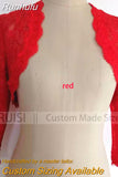 Elegant Simple Shares of Women's 3/4 Long Sleeve White Lace Shoulders Cropped Bolero Wedding Jacket 2023 Bridal Wraps