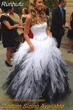 de noiva 2023 Backless plus size unique Sweetheart Corset White and Black Gothic Wedding dress Ball Gown robe de soiree 925