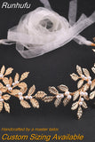 SH353 Sparkly Skinny Belt Gold Leaf Wedding Belt with Pearls Womens Formal Belts Wedding Waist Belt Jeweled Dress Belt