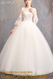 Wedding Dresses 2023 New Cheap Wedding Dress Full Flare Sleeve Lace Embroidery Princess Vestido De Noiva F