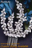 HP499 Crystal Flower Bridal Comb Rhinestone Wedding Hair Accessories Bride Tiara and Headdress Pageant Hair Jewelry
