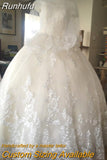 Luxury Lace Boat Neck Ball Gown Wedding Dresses Sweetheart Sheer Back Princess Illusion Applique Bridal Gowns Casamento