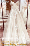 Lace Wedding Dress Bridal Robe 2023 Vestido Spaghetti Straps Chapel Train Champagne Tulle Wedding Gown Lakshmigown