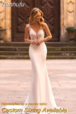 Lace Embroidery Satin A Line Wedding Dresses V Neck Sleeveless Bridal Gown Simple Plain Pleat Long Train Court Train 2023