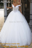 the Shoulder A Line Wedding Dresses Tulle Sweetheart Lace Up Vestido De Noiva Lace Appliques Bridal Gown Court Train