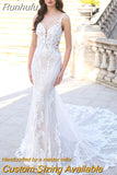 Sexy Mermaid Wedding Dress For Women 2023 Lave Appliques Sleeveless Bride Gown Backless Zipper Train Vestidos De Noiva