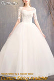 Dress 2023 New Cheap Half Cap Sleeve Princess Illusion Wedding Dresses Can Custom Made Vestido De Noiva