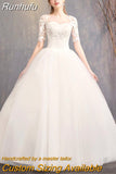 Dress 2023 New Cheap Half Cap Sleeve Princess Illusion Wedding Dresses Can Custom Made Vestido De Noiva