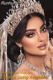 HP374 Golden Wedding Crown Crystal Bridal Tiara Women Headband Bride Hair Accessories Pageant Headdress Luxury Headwear