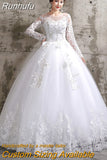 Dress 2023 New Birde Long Sleeve Ball Gown Luxury Lace Wedding Dresses Vestido De Noiva Robe De Mariee Plus Size
