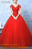 Wedding Dress The Red V-neck Ball Gown Vintage Wedding Dresses Lace Embroidery Vestido De Noiva