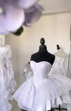 Pretty Ball Gown Short Lilac Tulle Homecoming Dress Summer Hoco Dresses Cocktail Dress For Senior Teens HZ1214