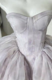 Pretty Ball Gown Short Lilac Tulle Homecoming Dress Summer Hoco Dresses Cocktail Dress For Senior Teens HZ1214