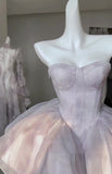 Pretty Ball Gown Short Lilac Tulle Homecoming Dress Summer Hoco Dresses Cocktail Dress For Senior Teens HZ1214
