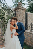 Pretty Wedding Dress Ball Gown Strapless Satin White Long Wedding Dresses Bridal Gowns HZ1214