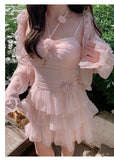 Cute A line Pink Chiffon Summer Short Homecoming Dress Hoco Dress Mini 18th Birthday Outfit Cocktail Dresses HZ1214