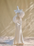 Modest Wedding Dress Mermaid Sweetheart Satin Long Wedding Dresses Brides Dress Bridal Gowns HZ1214