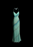 Vintage Mermaid Spaghetti Straps Backless Beads Long Evening Party Gowns Evening Formal Dresses Prom Dress HZ1214