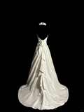 Vintage Wedding Dress A line Halter White Satin Long Wedding Dresses Bridal Gowns HZ1214