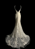 Vintage Wedding Dress Mermaid Spaghetti Straps Lace White Long Boho Wedding Dresses Retro 1970s Bridal Gowns HZ1214