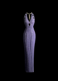 Vintage Mermaid Halter Sequin Lilac Backless Long Prom Dress Party Dress Graduation Dresses HZ1214