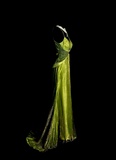 Vintage Mermaid Spaghetti Straps Green Backless Sequin Long Prom Dress Party Dress Graduation Dresses HZ1214