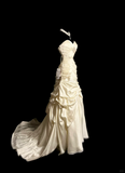 Vintage Wedding Dress Mermaid Sweetheart Ivory Long Wedding Dresses Retro 1970s Bridal Gowns HZ1214